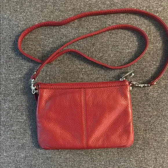 Pelle Studio Red Leather Crossbody Bag with Adjustable Strap Excellent condition - Picture 3 of 10